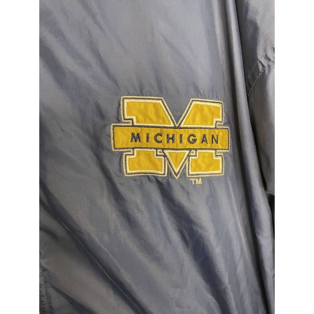 Michigan Wolverines Reversible Anorak Fleece Pullover Jacket Navy Yellow Mens 2X - Picture 12 of 16